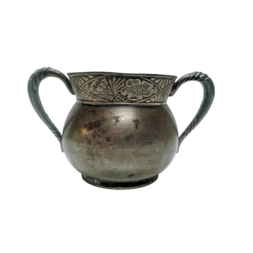 Antique Pairpoint Sugar Bowl quadruple silver plated Floral Design Engraving